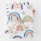 Scandi Rainbow Wrapping Paper Sheet Set (In situ)