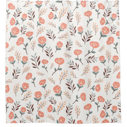 Scandi Red Poppies Douchegordijn (Voorkant)