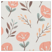 Scandi Red Poppies Fabric Stof (Close Up)