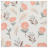 Scandi Red Poppies Fabric Stof (Swatch)