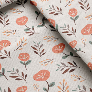 Scandi Red Poppies Fabric Stof