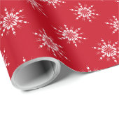 Scandi Red White Snowflake Cadeaupapier (Rol Hoek)