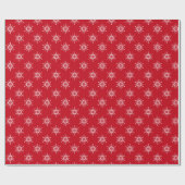 Scandi Red White Snowflake Cadeaupapier (Vlak)