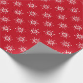 Scandi Red White Snowflake Cadeaupapier (Hoek)