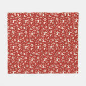 Scandi Reindeer Hearts Fleece Deken (Voorkant (Horizontaal))
