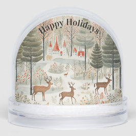 Scandi Reindeers Forest Snow Scene Sneeuwbol