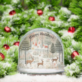 Scandi Reindeers Forest Snow Scene Sneeuwbol (Kerstmis)