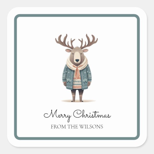 Scandi Rendier Dragen een jas Sticker (Voorkant)