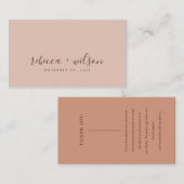 SCANDI RUST PEACH PINK MINIMAAL WEDING DANK U VISITEKAARTJE (Voorkant / Achterkant)