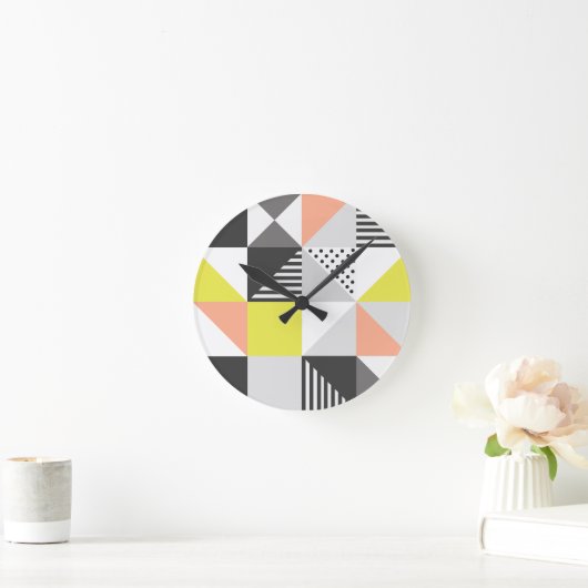 Scandi stijlpatroonklok ronde klok (Huis)