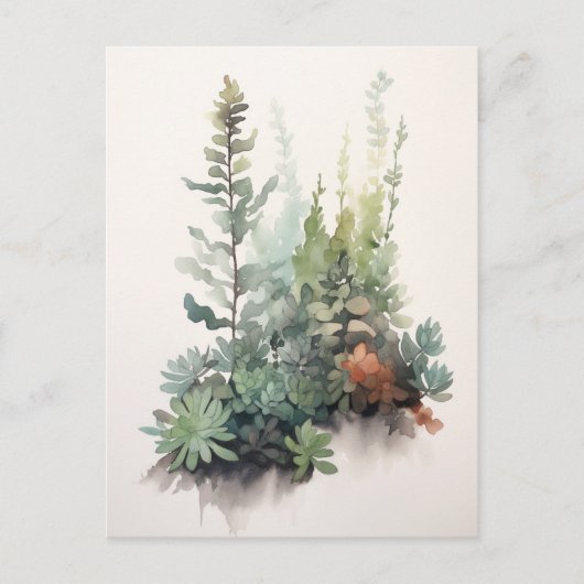 Scandi Succulents - Digitale Waterverf Poster Briefkaart (Voorkant)