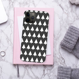 Scandi Tree Patroon | Minimalistisch zwart-wit iPhone 15 Case