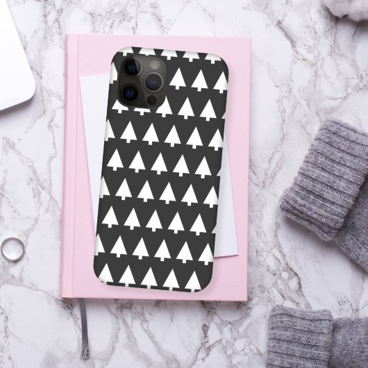 Scandi Tree Patroon | Minimalistisch zwart-wit Case-Mate iPhone Case