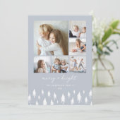 Scandi Trees | Moderne minimalistische fotocollage Feestdagenkaart (Staand voorkant)