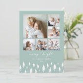 Scandi Trees | Moderne minimalistische fotocollage Feestdagenkaart (Staand voorkant)