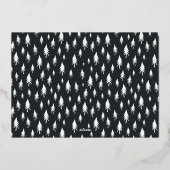 Scandi Trees | Moderne minimalistische fotocollage Folie Feestdagenkaart (Achterkant)