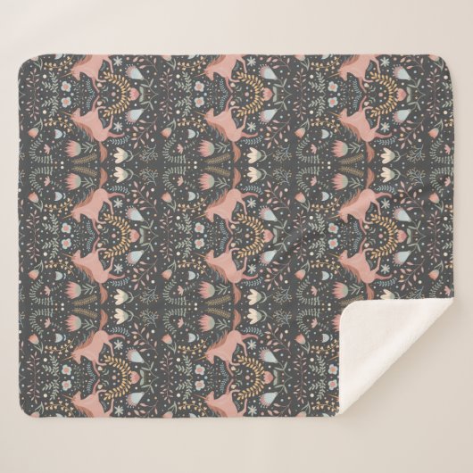 Scandi Unicorns Sherpa Blanket Sherpa Deken (Voorkant (horizontaal))