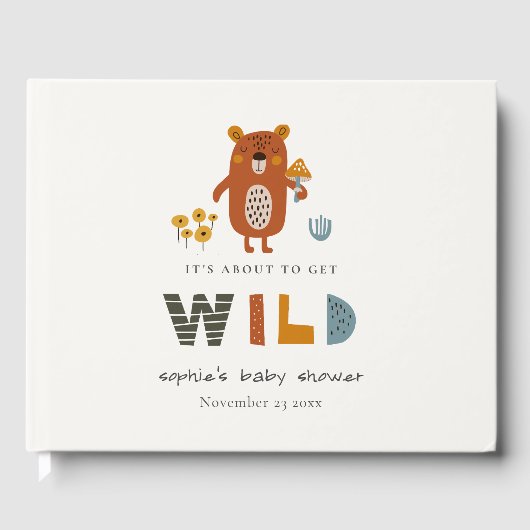 Scandi Wild Tropical Woodland Animals Baby shower Gastenboek (Voorkant)