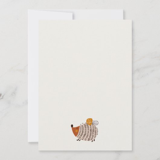 Scandi Wild Tropical Woodland Animals Baby shower Kaart (Achterkant)