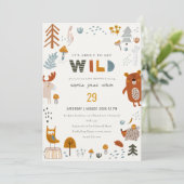 Scandi Wild Tropical Woodland Animals Baby shower Kaart (Staand voorkant)