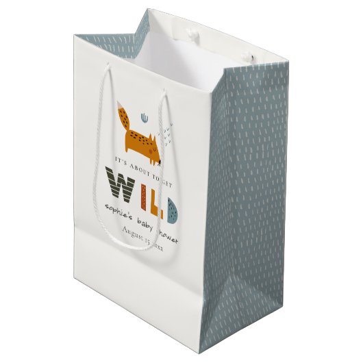 Scandi Wild Tropical Woodland Animals Baby shower Medium Cadeauzakje (Voorkant Gekanteld)