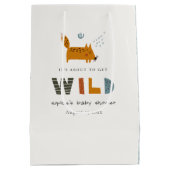 Scandi Wild Tropical Woodland Animals Baby shower Medium Cadeauzakje (Achterkant)