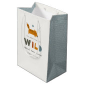 Scandi Wild Tropical Woodland Animals Baby shower Medium Cadeauzakje (Achterkant Gekanteld)