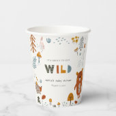 Scandi Wild Tropical Woodland Animals Baby shower Papieren Bekers (Achterkant)