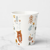 Scandi Wild Tropical Woodland Animals Baby shower Papieren Bekers (Links)