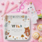 Scandi Wild Tropical Woodland Animals Baby shower Papieren Bordje (Feest)