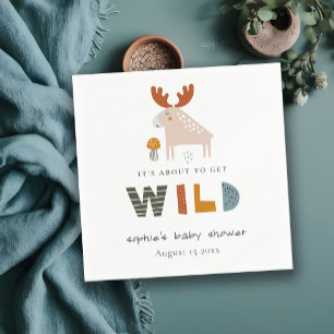 Scandi Wild Tropical Woodland Animals Baby shower Servet