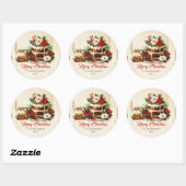 Scandi Winter Foliage Waterverf Vrolijk Kerstfeest Ronde Sticker (Vel)