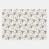 Scandi Winter Kerstmis Gold en Black Woodland Inpakpapier Vel (Voorkant 3)