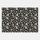 Scandi Winter Kerstmis Gold en Black Woodland Inpakpapier Vel (Voorkant)