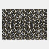 Scandi Winter Kerstmis Gold en Black Woodland Inpakpapier Vel (Voorkant 3)