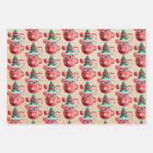 Scandi Winter Kerstmis Gold en Black Woodland Inpakpapier Vel (Voorkant)