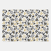 Scandi Winter Kerstmis Gold en Black Woodland Inpakpapier Vel (Voorkant 3)
