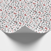 Scandi Winterbos met dieren in wit rood Cadeaupapier (Hoek)