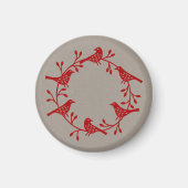 Scandi Wreath of Birds and Rosehips Magnet (Voorkant)