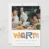 Scandi Yellow Grey Photo Warm Wasting Kerstmis Feestdagenkaart (Voorkant)