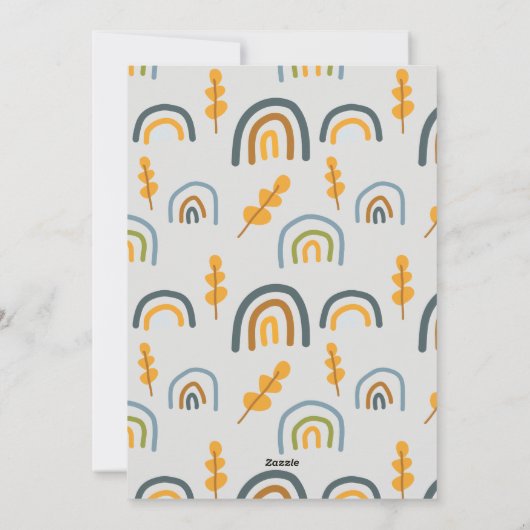 Scandi Yellow Grey Photo Warm Wasting Kerstmis Feestdagenkaart (Achterkant)