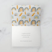 Scandi Yellow Grey Text Warm kerstwieken Feestdagen Kaart (Binnen)