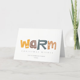 Scandi Yellow Grey Text Warm kerstwieken Feestdagen Kaart