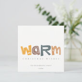 Scandi Yellow Grey Text Warm kerstwieken Feestdagenkaart (Staand voorkant)