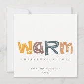 Scandi Yellow Grey Text Warm kerstwieken Feestdagenkaart (Voorkant)