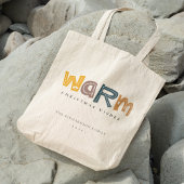 Scandi Yellow Grey Text Warm Wasting Kerstmis Tote Bag