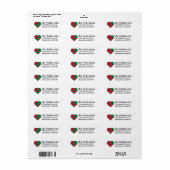Scandi Yule Heart - Nordic Holiday - Personalized Etiket (Full Sheet)