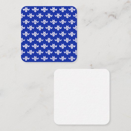 SCANDIA BLUE KNIT 2,5" Square Flat Note-Kaart Notitiekaartje (Voorkant / Achterkant)