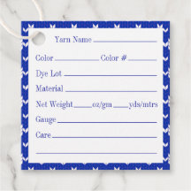 SCANDIA BLUE KNIT 2" vierkante garen Labels