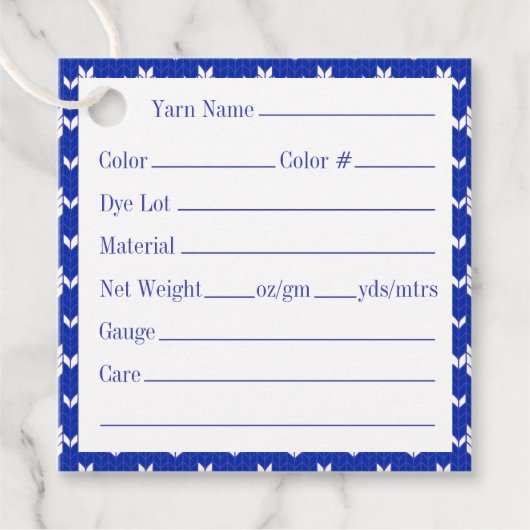 SCANDIA BLUE KNIT 2" vierkante garen Labels (Voorkant)